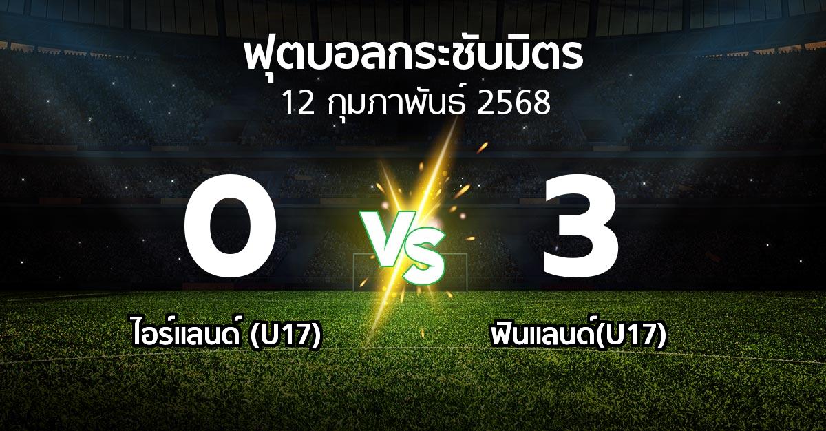 โปรแกรมบอล : ไอร์แลนด์ (U17) vs ฟินแลนด์(U17) (ฟุตบอลกระชับมิตร)