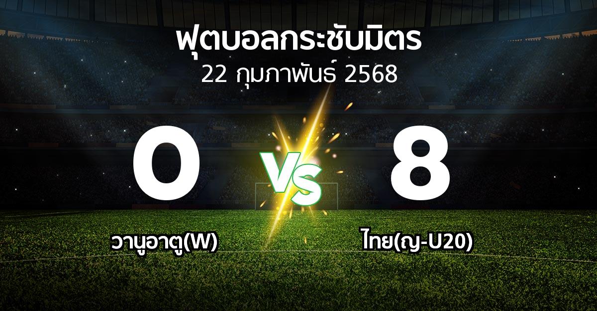 โปรแกรมบอล : วานูอาตู(W) vs ไทย(ญ-U20) (ฟุตบอลกระชับมิตร)