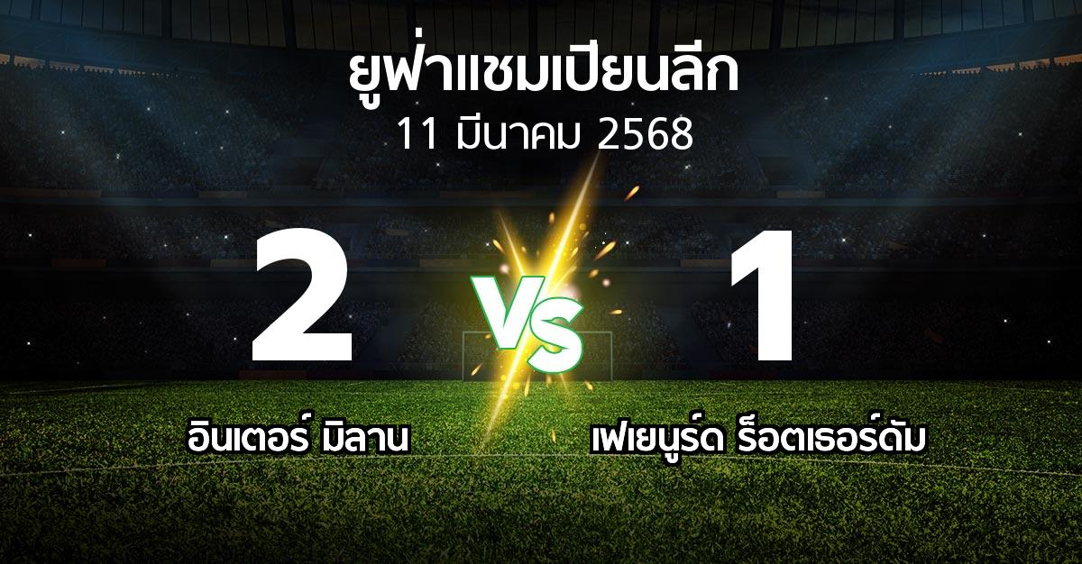 ผลบอล : อินเตอร์ มิลาน vs เฟเยนูร์ด ร็อตเธอร์ดัม (ยูฟ่า แชมเปียนส์ลีก 2024-2025)