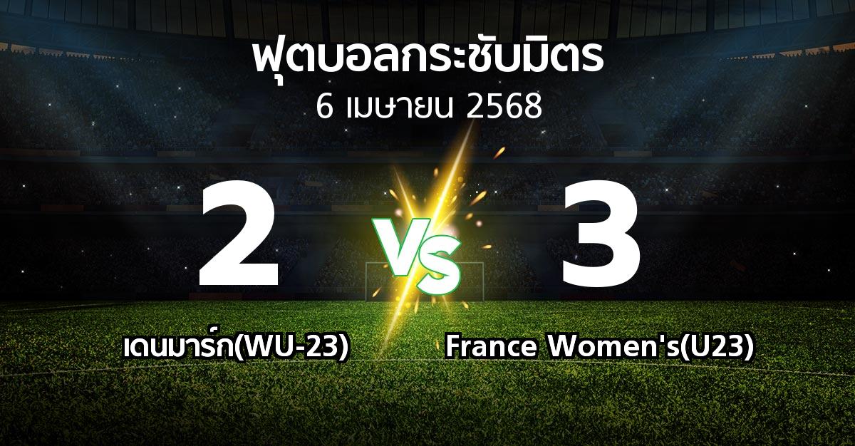 โปรแกรมบอล : เดนมาร์ก(WU-23) vs France Women's(U23) (ฟุตบอลกระชับมิตร)