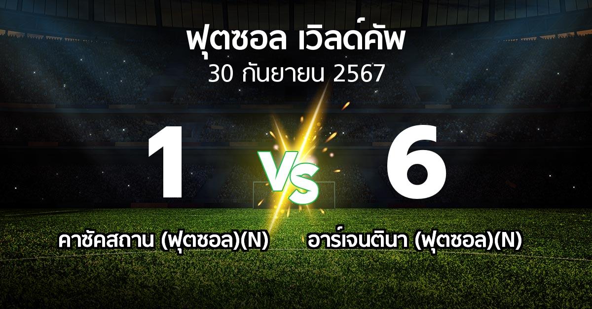 ผลบอล : คาซัคสถาน (ฟุตซอล)(N) vs อาร์เจนตินา (ฟุตซอล)(N) (ฟุตซอล-เวิลด์คัพ 2024)