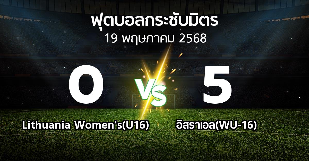โปรแกรมบอล : Lithuania Women's(U16) vs อิสราเอล(WU-16) (ฟุตบอลกระชับมิตร)