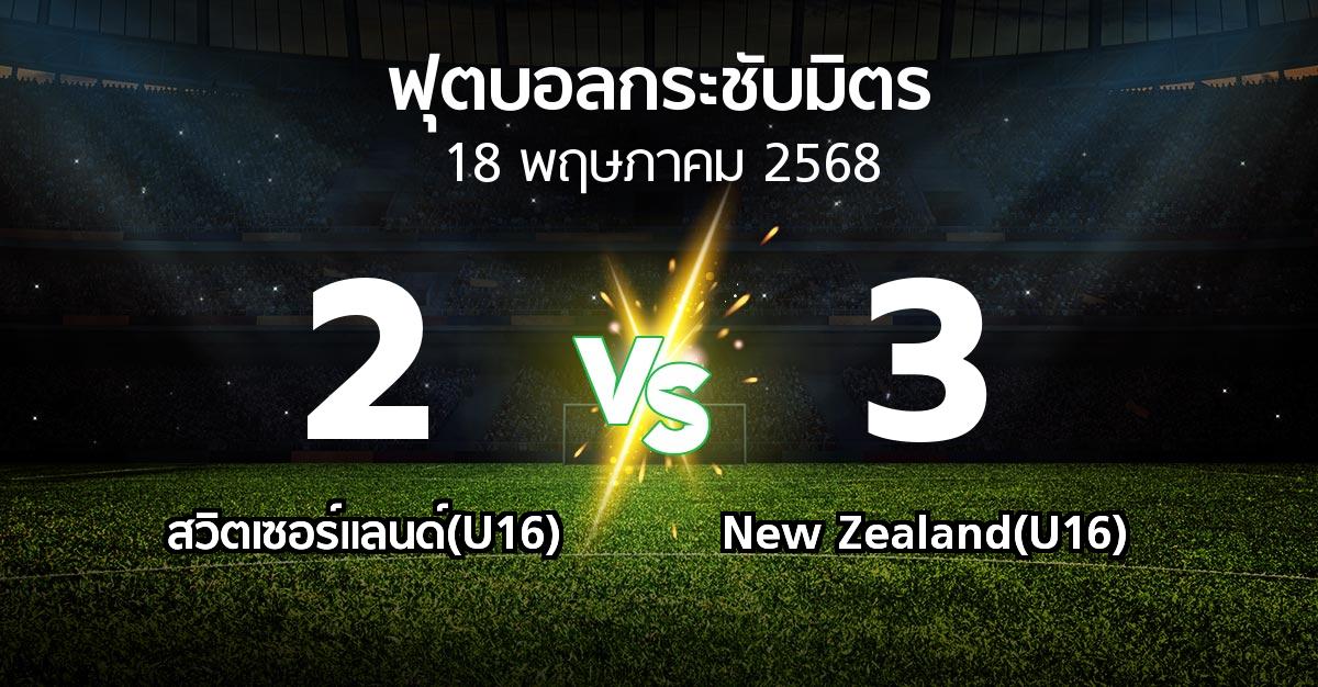 โปรแกรมบอล : สวิตเซอร์แลนด์(U16) vs New Zealand(U16) (ฟุตบอลกระชับมิตร)
