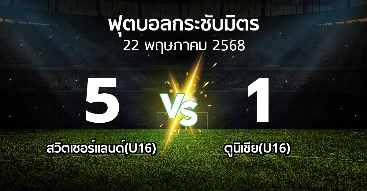 โปรแกรมบอล : สวิตเซอร์แลนด์(U16) vs ตูนิเซีย(U16) (ฟุตบอลกระชับมิตร)