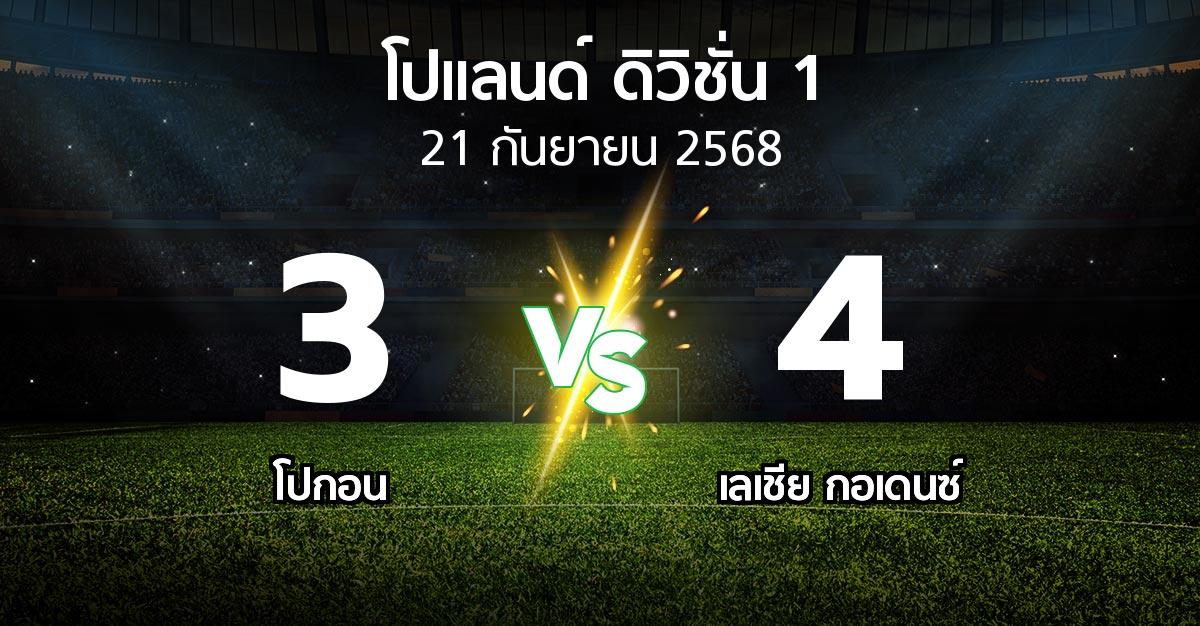 ผลบอล : โปกอน vs เลเชีย กอเดนซ์ (โปแลนด์-ดิวิชั่น-1 2025-2026)