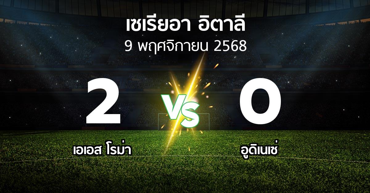 ผลบอล : เอเอส โรม่า vs อูดิเนเซ่ (เซเรีย อา 2025-2026)