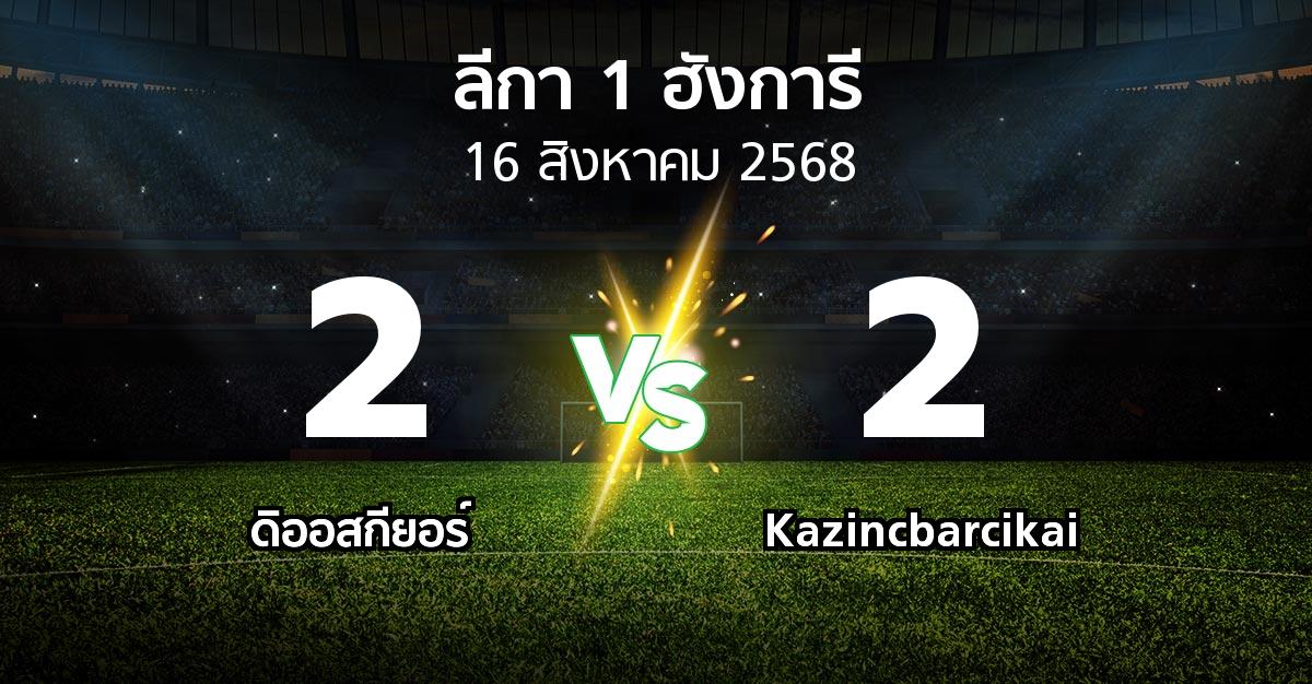 ผลบอล : ดิออสกียอร์ vs Kazincbarcikai (ลีกา-1-ฮังการี 2025-2026)