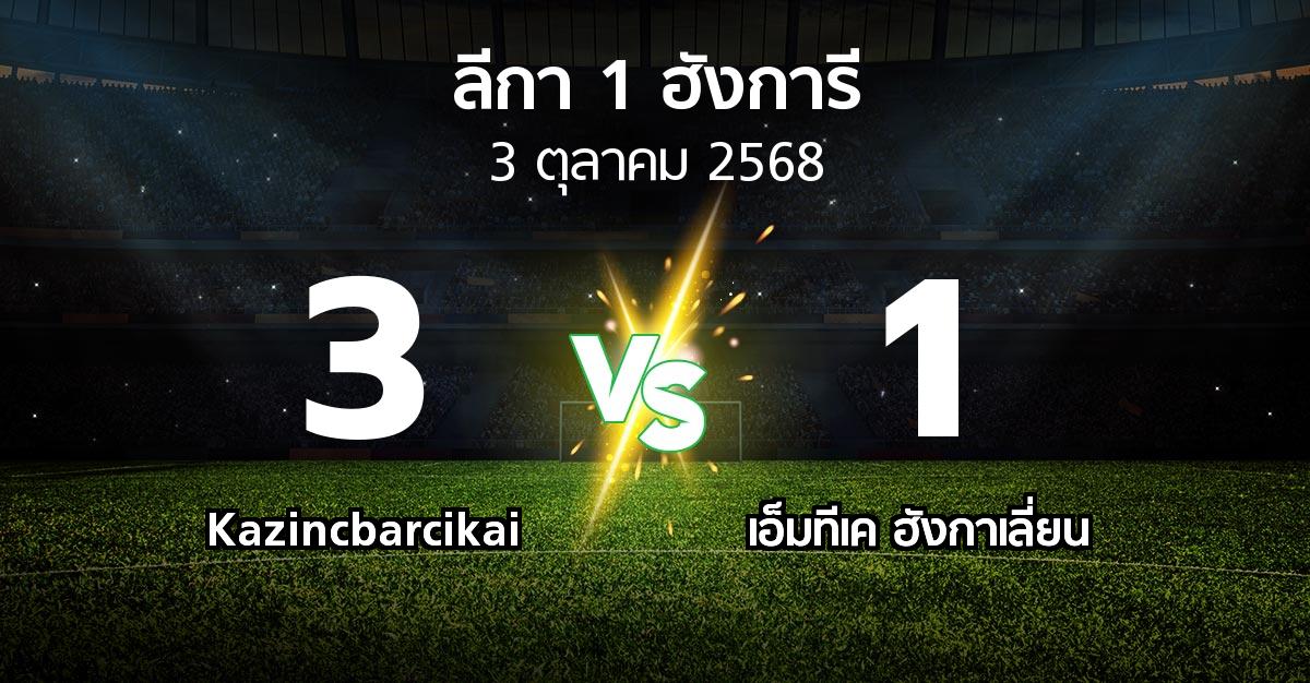 ผลบอล : Kazincbarcikai vs เอ็มทีเค ฮังกาเลี่ยน (ลีกา-1-ฮังการี 2025-2026)