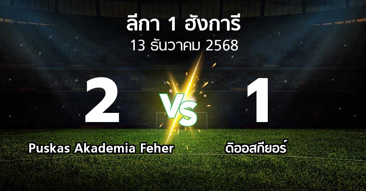 ผลบอล : Puskas Akademia Feher vs ดิออสกียอร์ (ลีกา-1-ฮังการี 2025-2026)