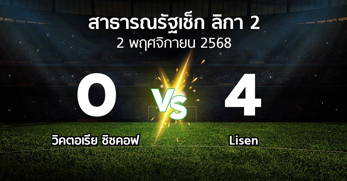 ผลบอล : วิคตอเรีย ซิซคอฟ vs Lisen (สาธารณรัฐเช็ก-ลิกา-2 2025-2026)