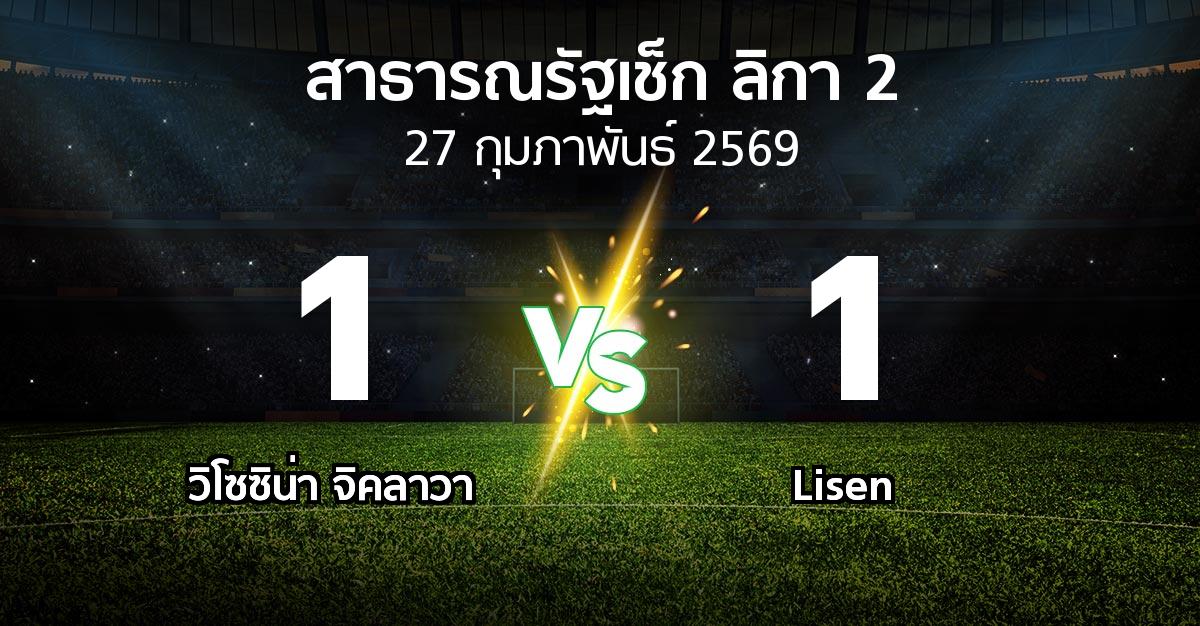 ผลบอล : วิโซซิน่า จิคลาวา vs Lisen (สาธารณรัฐเช็ก-ลิกา-2 2025-2026)