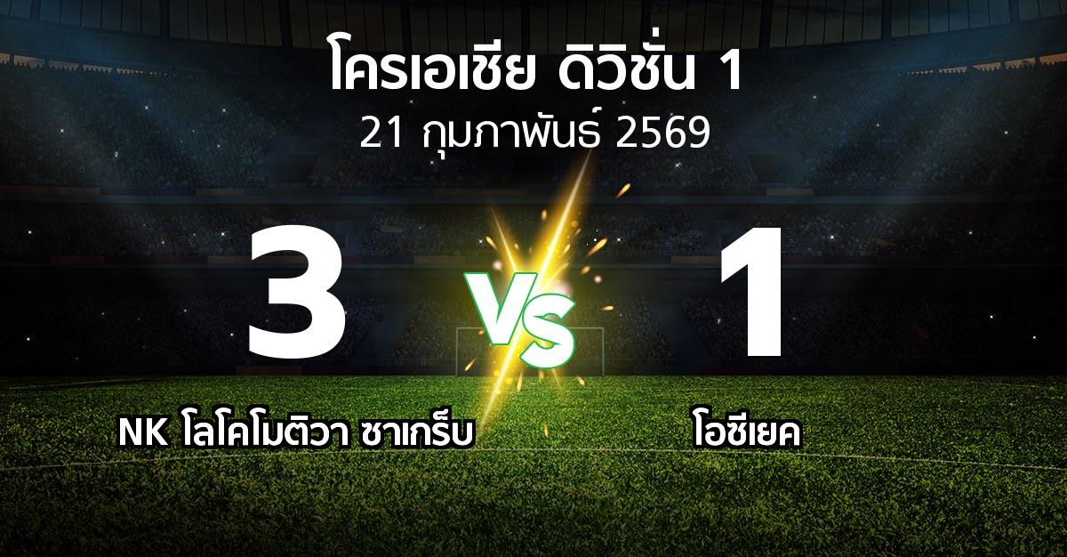 ผลบอล : NK โลโคโมติวา ซาเกร็บ vs โอซีเยค (โครเอเชีย-ดิวิชั่น-1 2025-2026)
