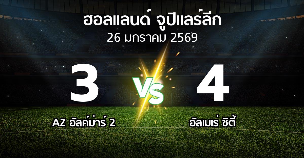 ผลบอล : AZ อัลค์ม่าร์ 2 vs อัลเมเร่ ซิตี้ (ฮอลแลนด์-จูปิแลร์ลีก 2025-2026)