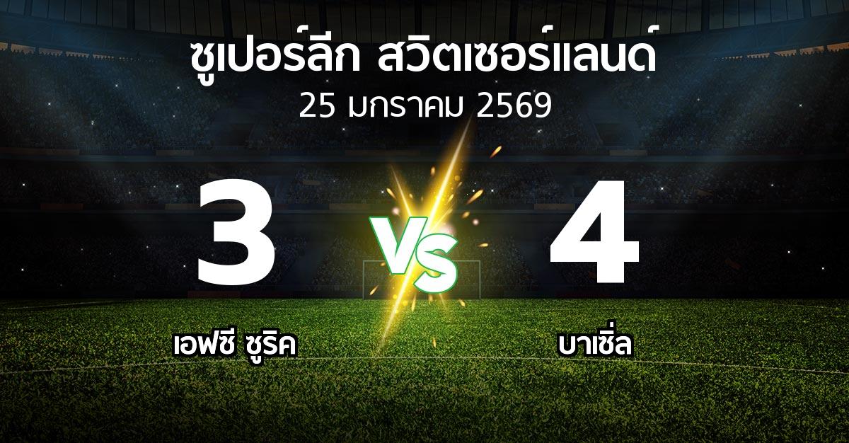 ผลบอล : เอฟซี ซูริค vs บาเซิ่ล (ซูเปอร์ลีก-สวิตเซอร์แลนด์ 2025-2026)