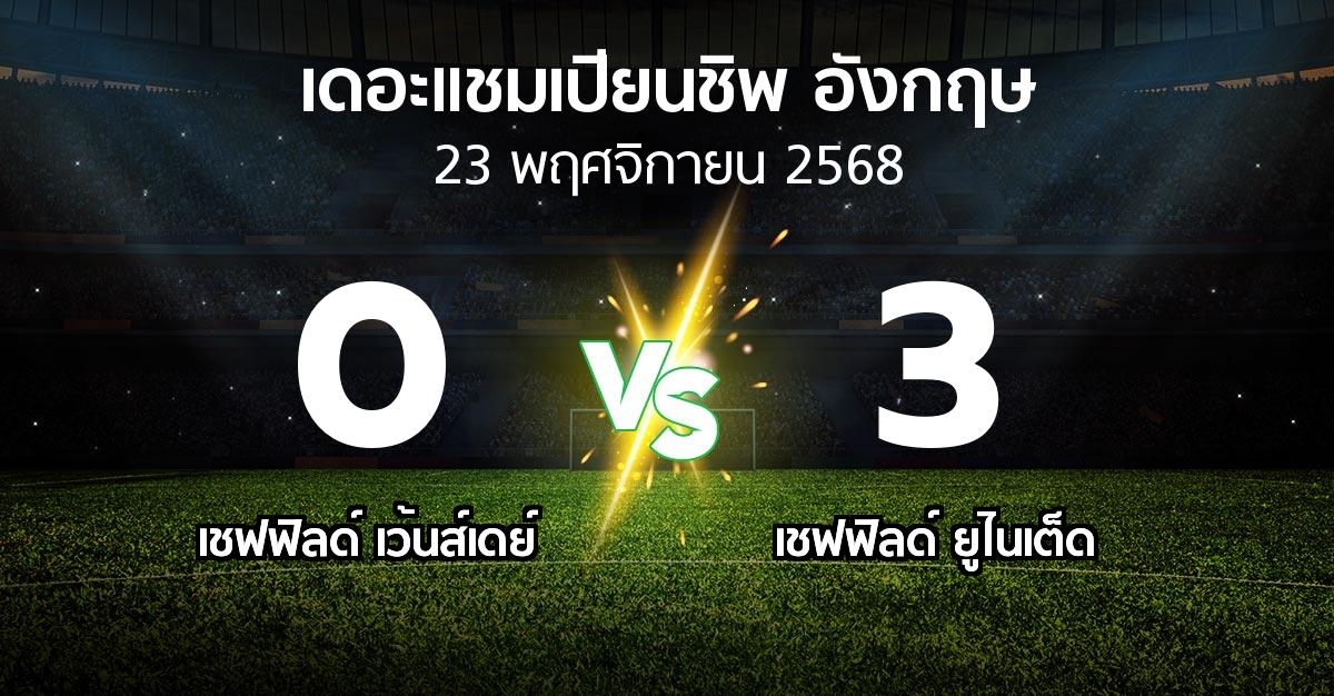 ผลบอล : เชฟฟิลด์ เว้นส์เดย์ vs เชฟฟิลด์ ยูไนเต็ด (เดอะ แชมเปียนชิพ 2025-2026)