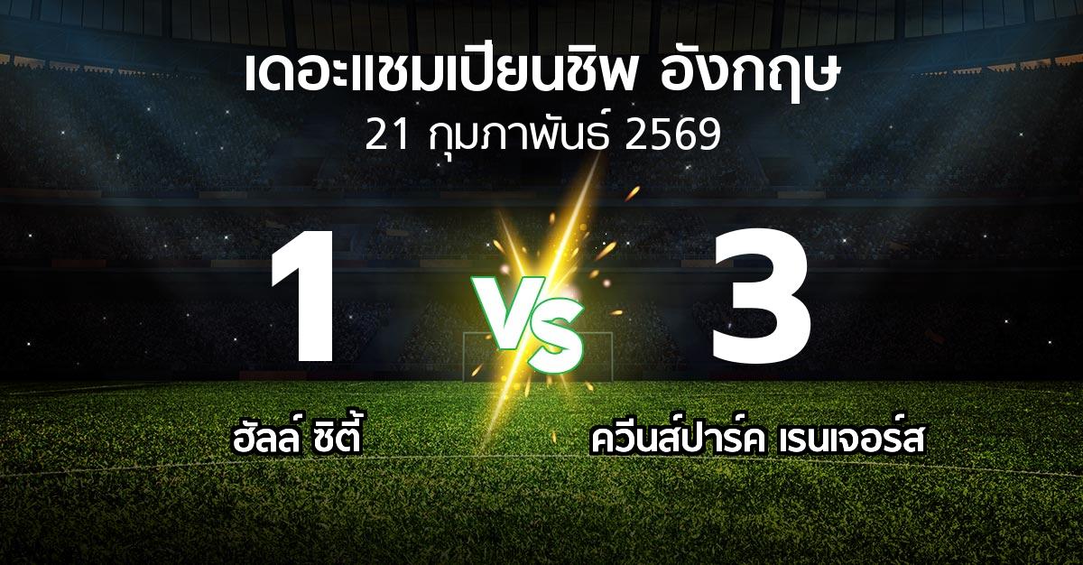 ผลบอล : ฮัลล์ ซิตี้ vs ควีนส์ปาร์ค เรนเจอร์ส (เดอะ แชมเปียนชิพ 2025-2026)