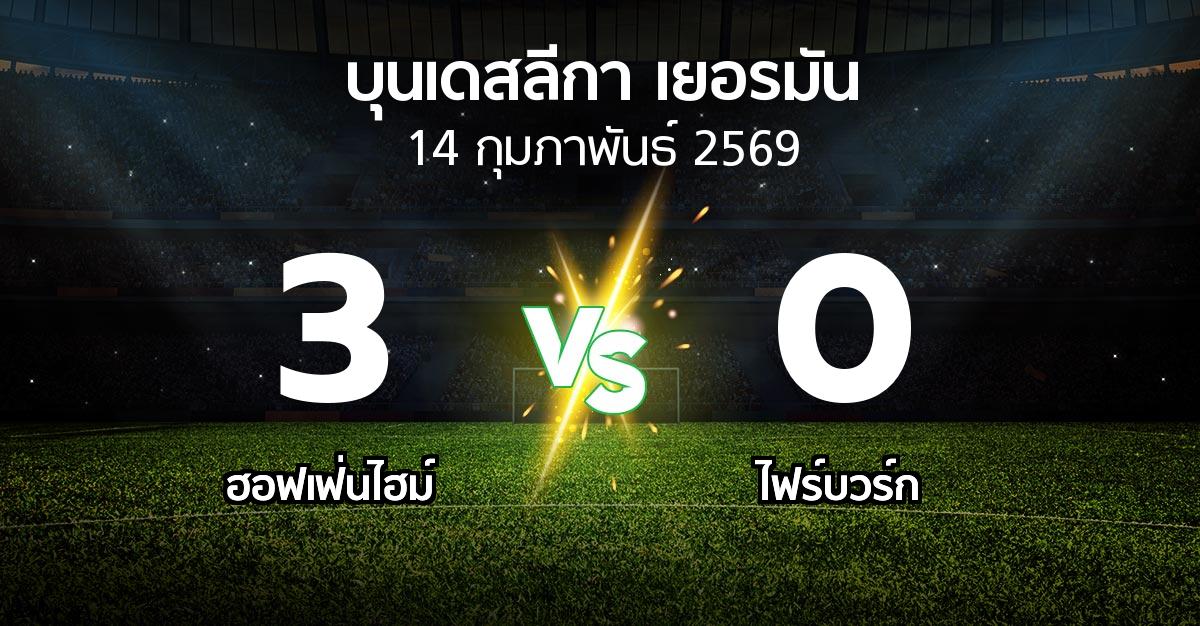 ผลบอล : ฮอฟเฟ่นไฮม์ vs ไฟร์บวร์ก (บุนเดสลีกา 2025-2026)