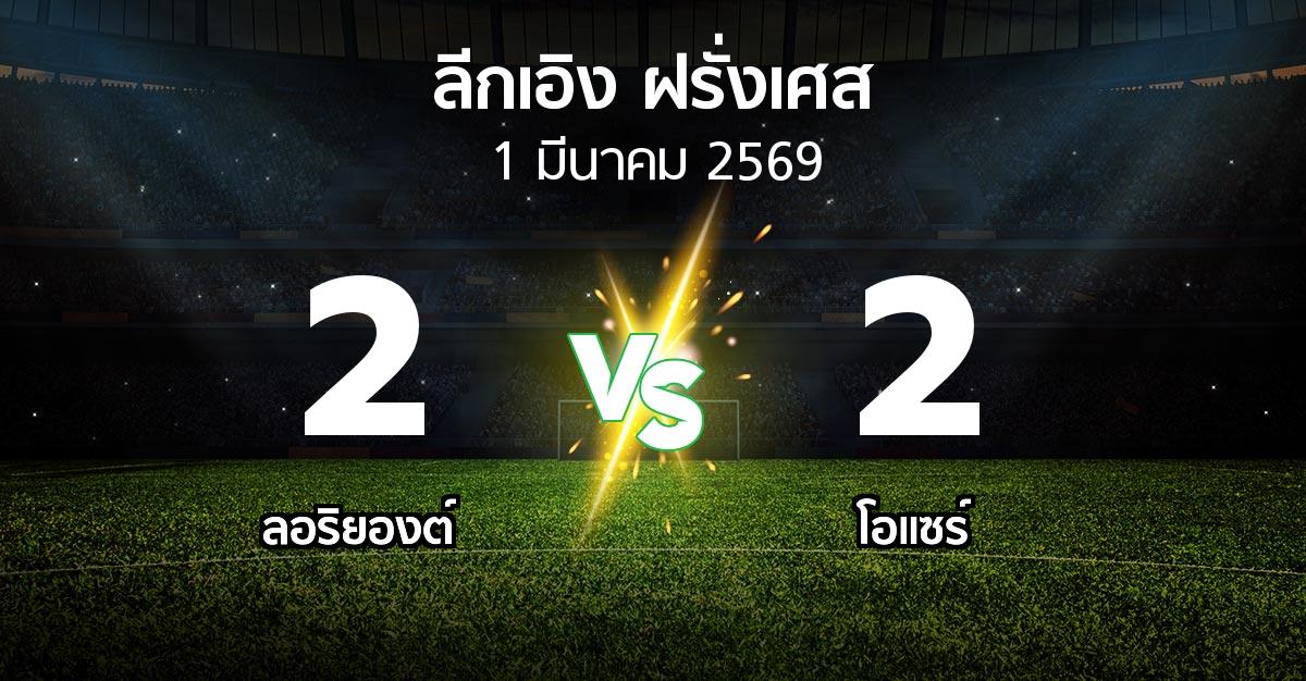 ผลบอล : ลอริยองต์ vs โอแซร์ (ลีกเอิง 2025-2026)