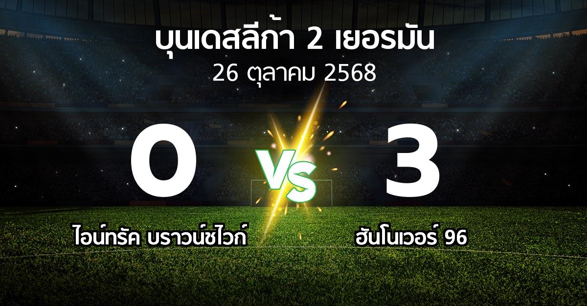 ผลบอล : บราวน์ชไวก์ vs ฮันโนเวอร์  (บุนเดสลีก้า-2-เยอรมัน 2025-2026)