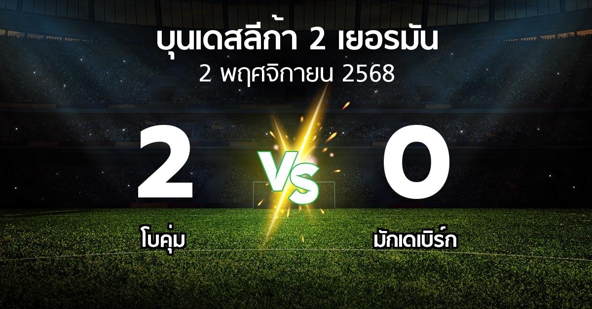 ผลบอล : โบคุ่ม vs มักเดเบิร์ก (บุนเดสลีก้า-2-เยอรมัน 2025-2026)
