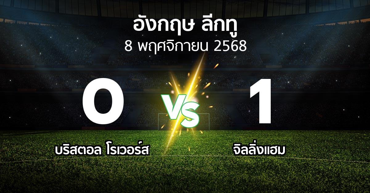 ผลบอล : บริสตอล โรเวอร์ส vs จิลลิ่งแฮม (อังกฤษดิวิชั่น2 2025-2026)