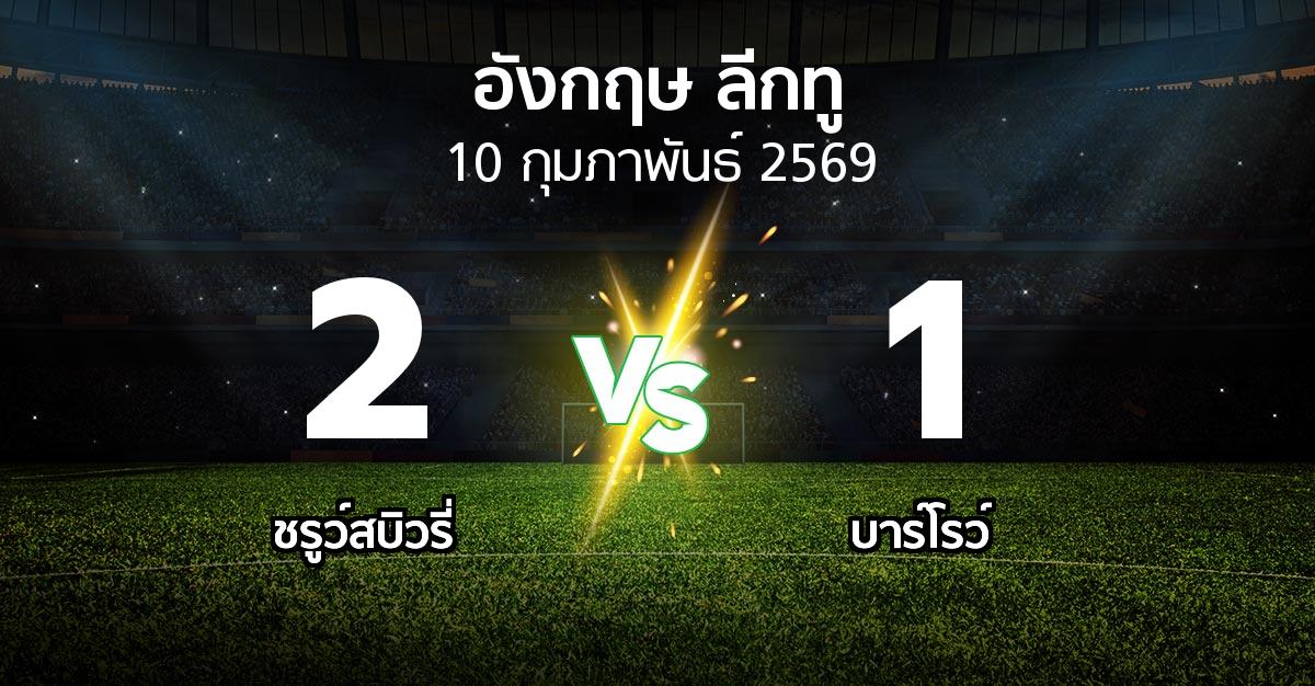 ผลบอล : ชรูว์สบิวรี่ vs บาร์โรว์ (อังกฤษดิวิชั่น2 2025-2026)