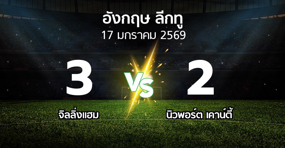 ผลบอล : จิลลิ่งแฮม vs นิวพอร์ต เคาน์ตี้ (อังกฤษดิวิชั่น2 2025-2026)