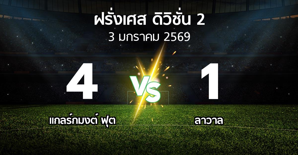 ผลบอล : แกลร์กมงต์ ฟุต vs ลาวาล (ฝรั่งเศส-ดิวิชั่น-2 2025-2026)