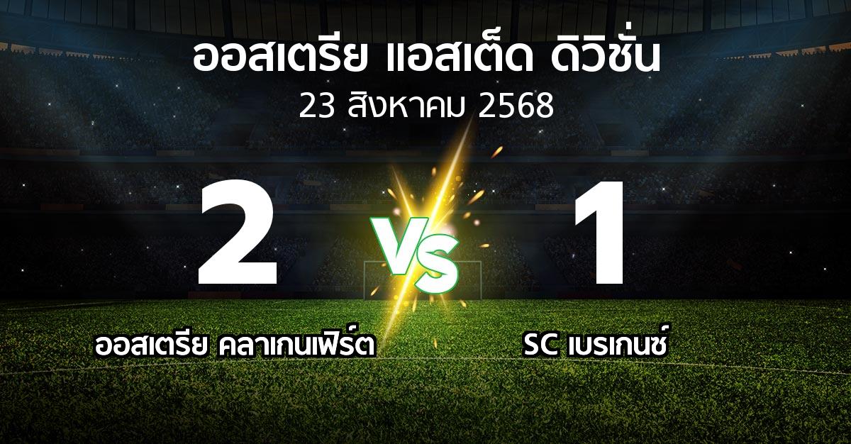 ผลบอล : ออสเตรีย คลาเกนเฟิร์ต vs SC เบรเกนซ์ (ออสเตรีย-แอสเต็ด-ดิวิชั่น 2025-2026)