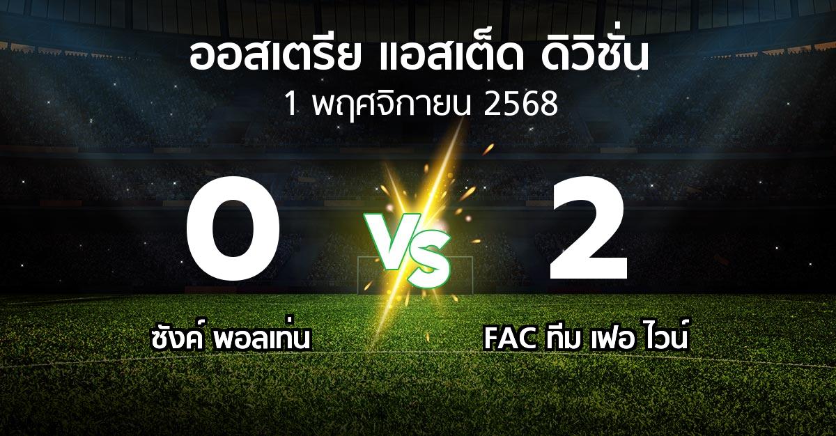 ผลบอล : ซังค์ พอลเท่น vs FAC ทีม เฟอ ไวน์ (ออสเตรีย-แอสเต็ด-ดิวิชั่น 2025-2026)
