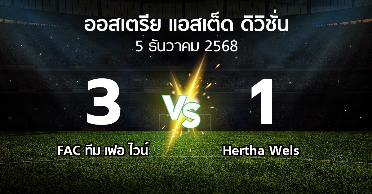 ผลบอล : FAC ทีม เฟอ ไวน์ vs Hertha Wels (ออสเตรีย-แอสเต็ด-ดิวิชั่น 2025-2026)