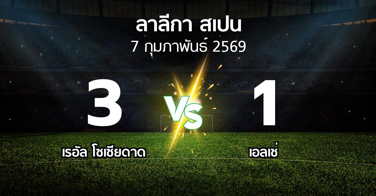 ผลบอล : เรอัล โซเซียดาด vs เอลเช่ (ลา ลีกา 2025-2026)