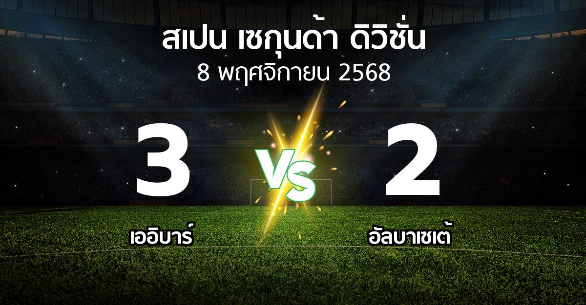 ผลบอล : เออิบาร์ vs อัลบาเซเต้ (สเปน-เซกุนด้า-ดิวิชั่น 2025-2026)
