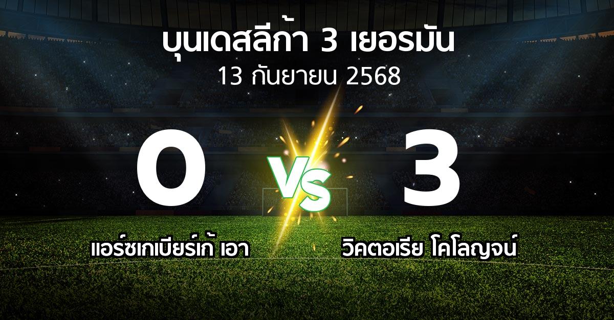 ผลบอล : แอร์ซเกเบียร์เก้ เอา vs วิคตอเรีย โคโลญจน์ (บุนเดสลีก้า-3-เยอรมัน 2025-2026)