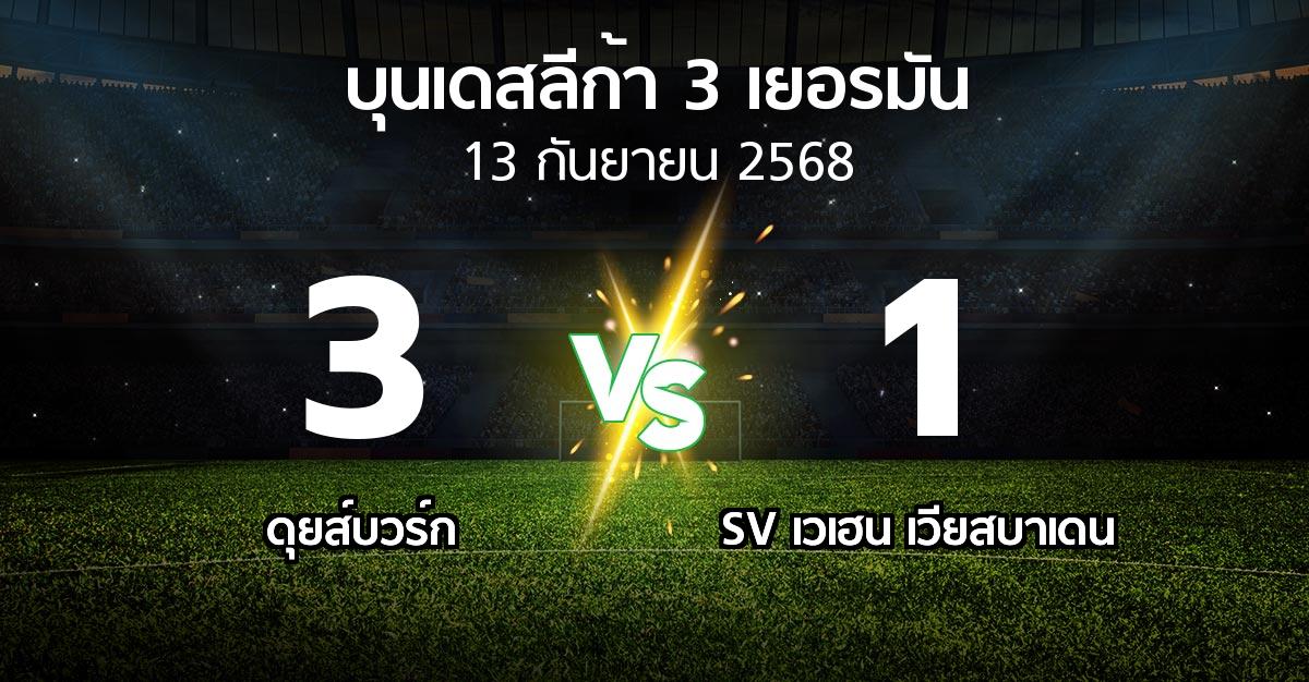 ผลบอล : ดุยส์บวร์ก vs SV เวเฮน เวียสบาเดน (บุนเดสลีก้า-3-เยอรมัน 2025-2026)