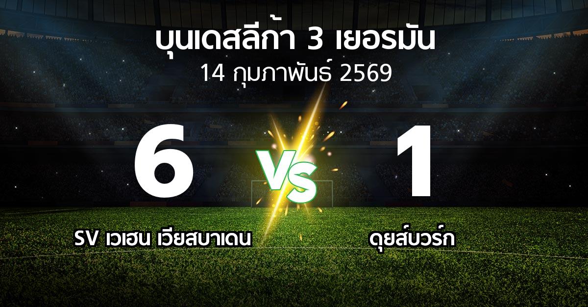 ผลบอล : SV เวเฮน เวียสบาเดน vs ดุยส์บวร์ก (บุนเดสลีก้า-3-เยอรมัน 2025-2026)