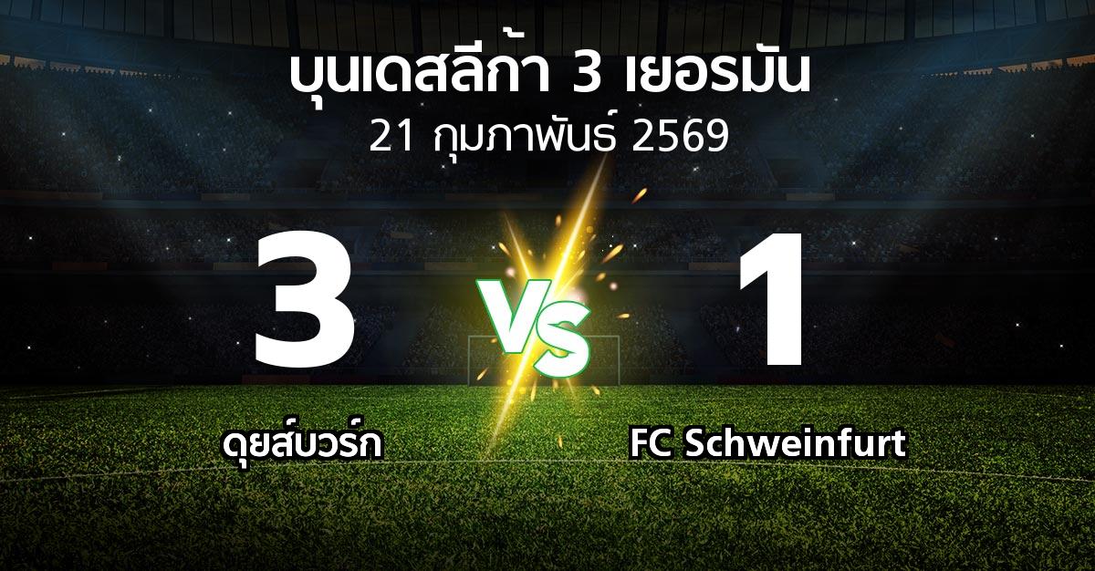 ผลบอล : ดุยส์บวร์ก vs FC Schweinfurt (บุนเดสลีก้า-3-เยอรมัน 2025-2026)