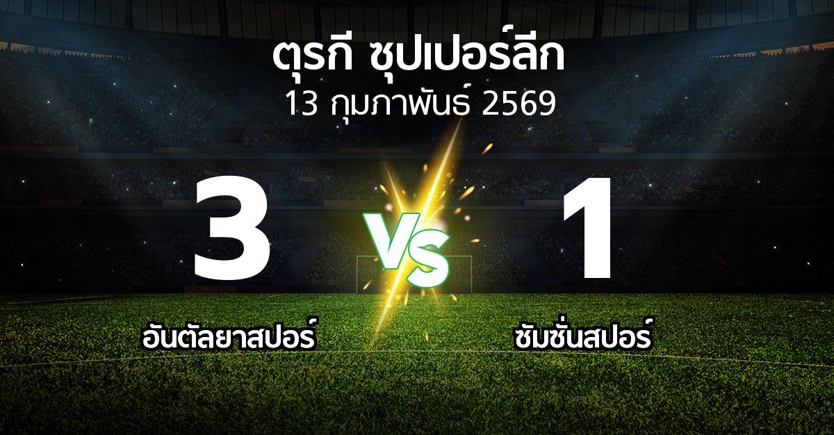 ผลบอล : อันตัลยา vs ซัมซั่นสปอร์ (ตุรกี-ซุปเปอร์ลีก 2025-2026)