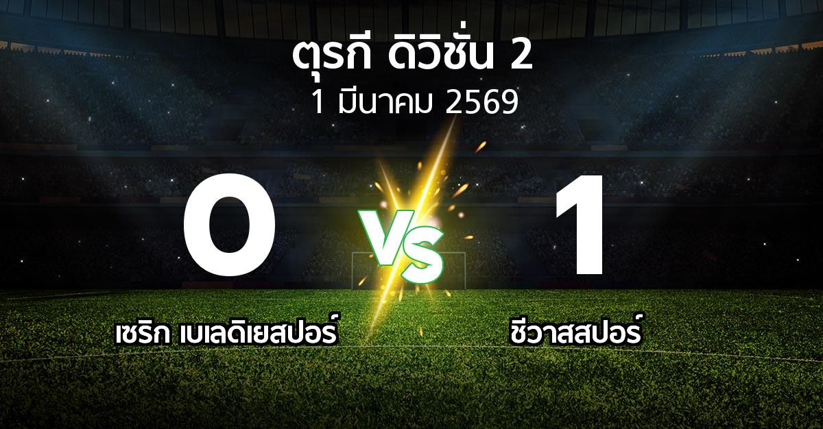 ผลบอล : เซริก เบเลดิเยสปอร์ vs Sivasp (ตุรกี-ดิวิชั่น-2 2025-2026)