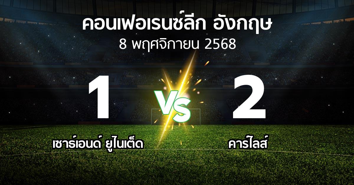 ผลบอล : เซาธ์เอนด์ ยูไนเต็ด vs คาร์ไลส์ (คอนเฟอเรนซ์ลีก อังกฤษ 2025-2026)