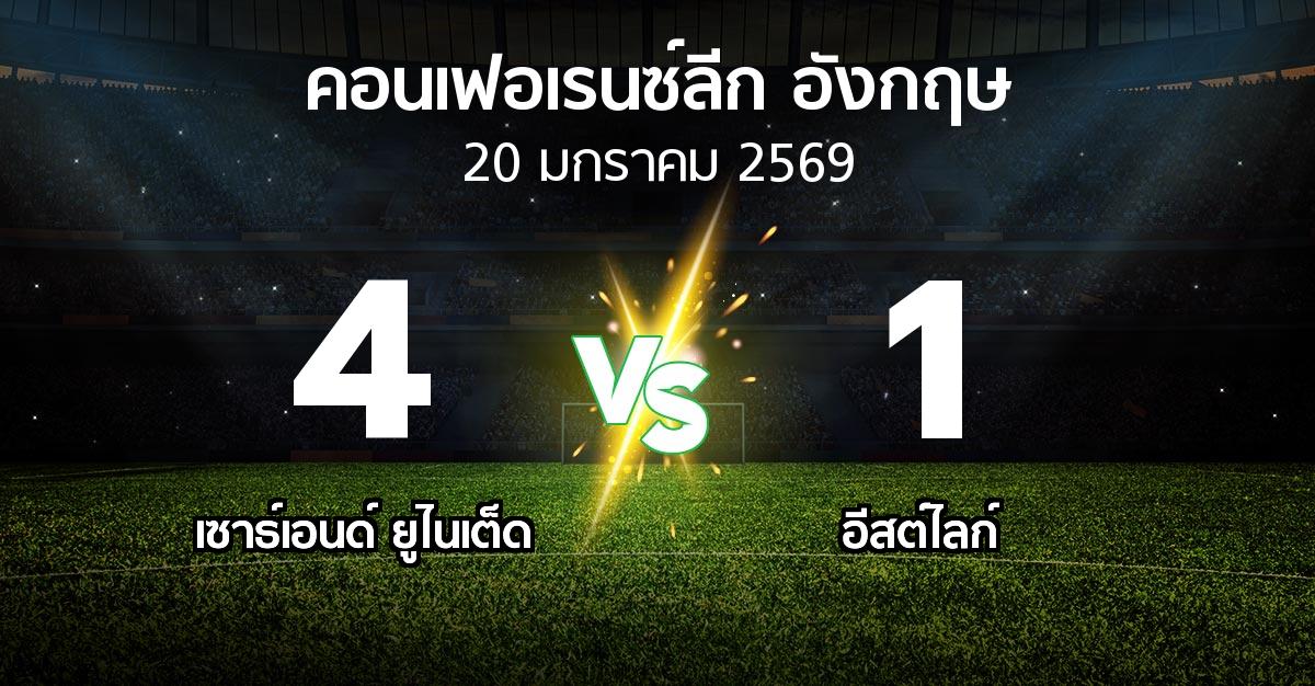 ผลบอล : เซาธ์เอนด์ ยูไนเต็ด vs อีสต์ไลก์ (คอนเฟอเรนซ์ลีก อังกฤษ 2025-2026)