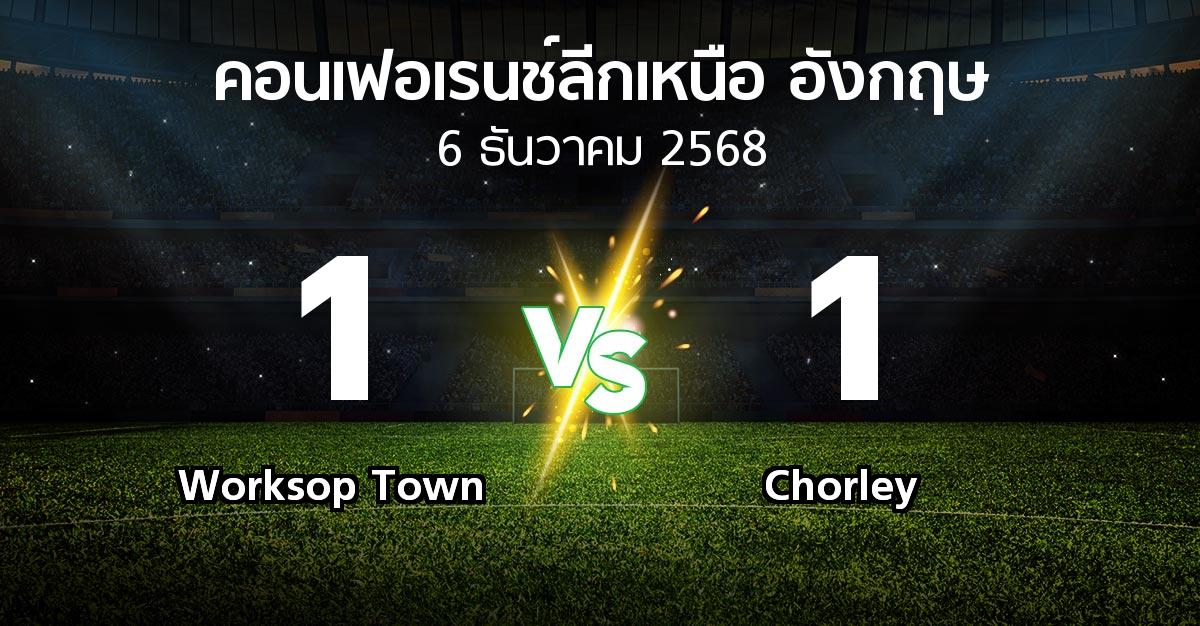ผลบอล : Worksop Town vs Chorley (คอนเฟอเรนช์ลีกเหนืออังกฤษ 2025-2026)