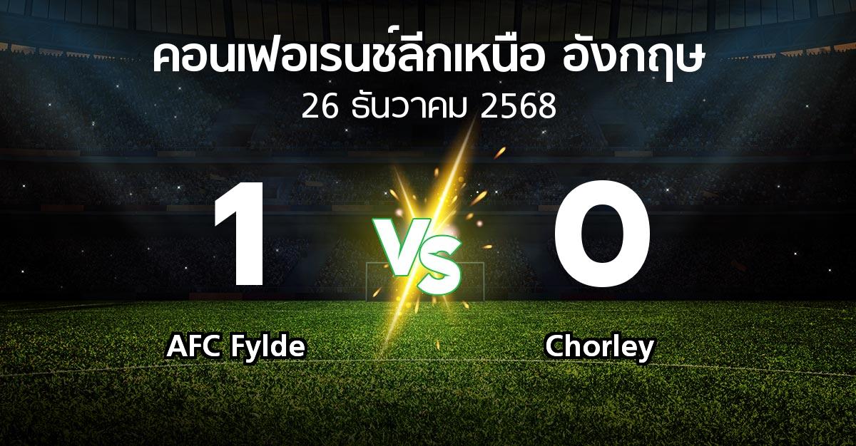 ผลบอล : AFC Fylde vs Chorley (คอนเฟอเรนช์ลีกเหนืออังกฤษ 2025-2026)