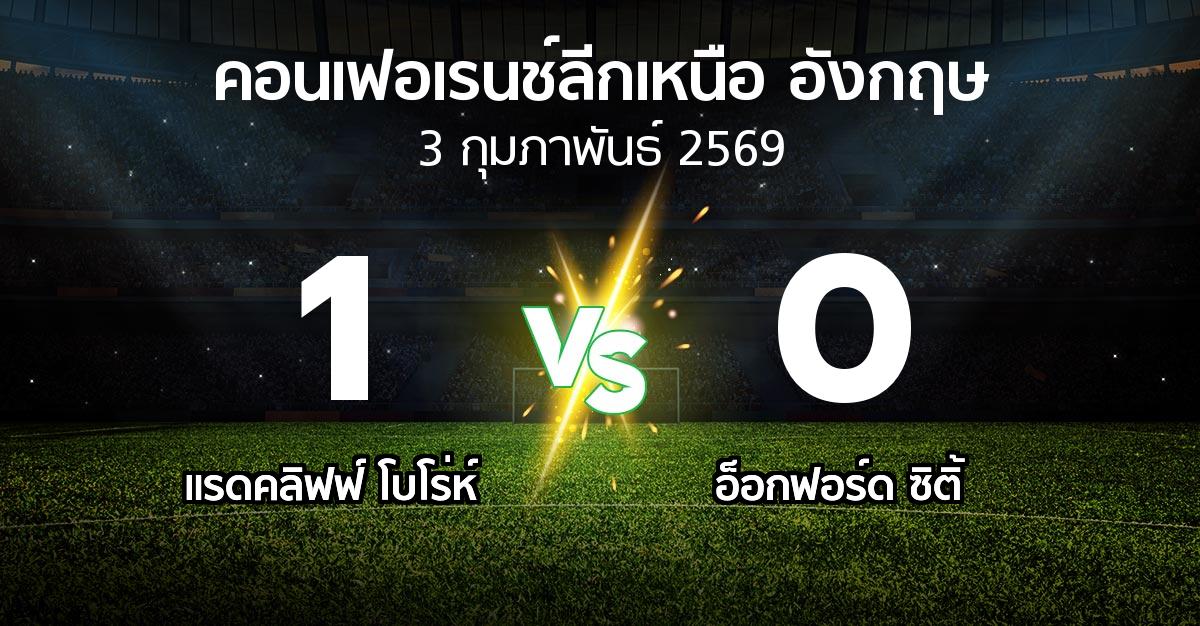 ผลบอล : แรดคลิฟฟ์ โบโร่ห์ vs อ็อกฟอร์ด ซิติ้ (คอนเฟอเรนช์ลีกเหนืออังกฤษ 2025-2026)