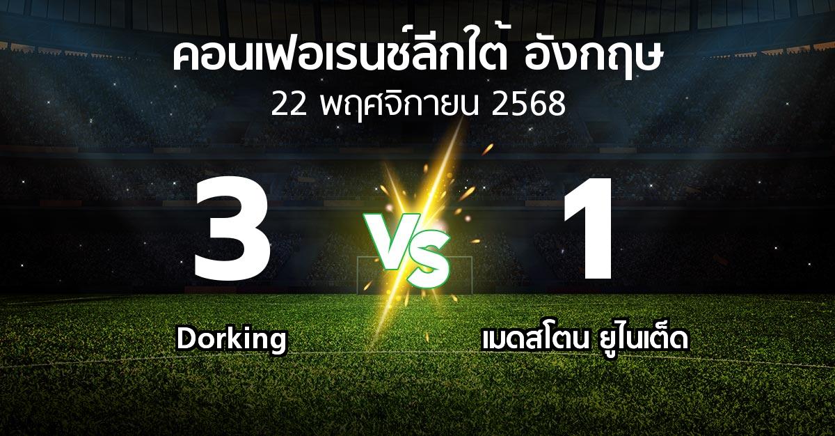 ผลบอล : Dorking vs เมดสโตน ยูไนเต็ด (คอนเฟอเรนช์ลีกใต้อังกฤษ 2025-2026)