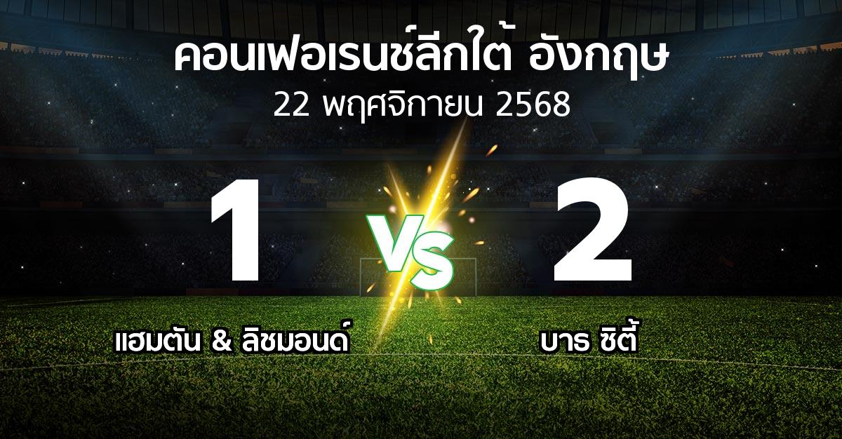 ผลบอล : แฮมตัน & ลิชมอนด์ vs บาธ ซิตี้ (คอนเฟอเรนช์ลีกใต้อังกฤษ 2025-2026)
