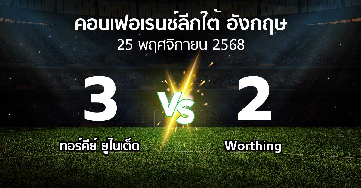 ผลบอล : ทอร์คีย์ ยูไนเต็ด vs Worthing (คอนเฟอเรนช์ลีกใต้อังกฤษ 2025-2026)