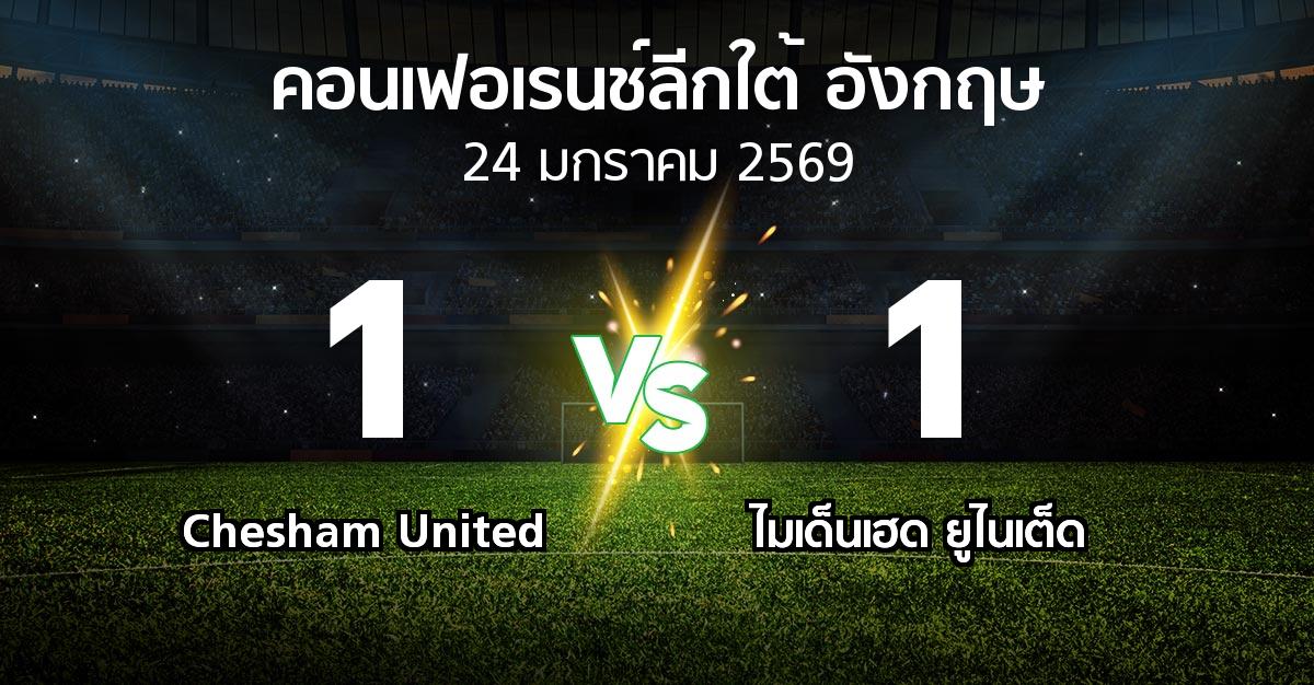 ผลบอล : Chesham United vs ไมเด็นเฮด ยูไนเต็ด (คอนเฟอเรนช์ลีกใต้อังกฤษ 2025-2026)
