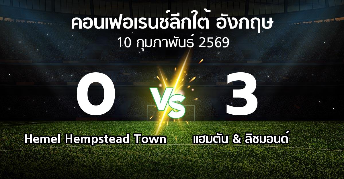 ผลบอล : Hemel Hempstead Town vs แฮมตัน & ลิชมอนด์ (คอนเฟอเรนช์ลีกใต้อังกฤษ 2025-2026)