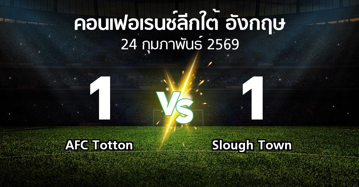 ผลบอล : AFC Totton vs Slough Town (คอนเฟอเรนช์ลีกใต้อังกฤษ 2025-2026)